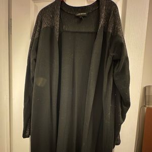 EUC Black Metallic Sweater Coat